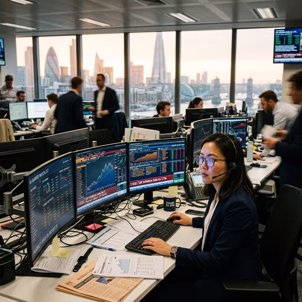 Investor reviewing performance charts on an algorithmic trading platform while setting realistic profit expectations.