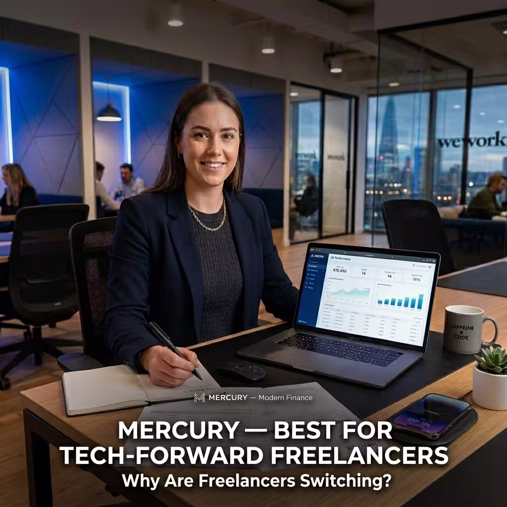 Mercury offers free business bank account for freelancers specially the tech-forward freelancers.