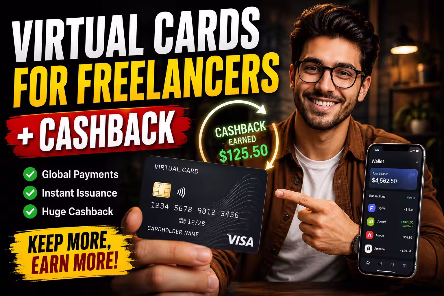 Best Virtual Cards for Freelancers With Cashback