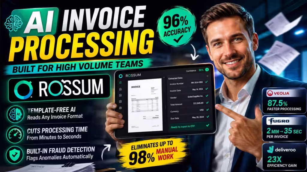 Rossum's AI Invoicing software tops the list AI invoicing tools built for high volume teams 