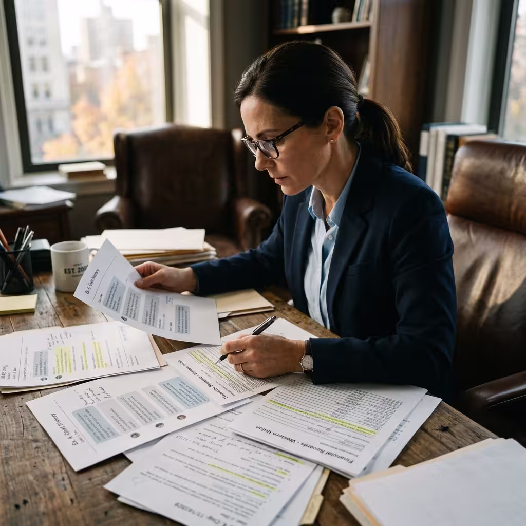 A fraud analyst viewing pig-butchering scripts as they're hard to flag.