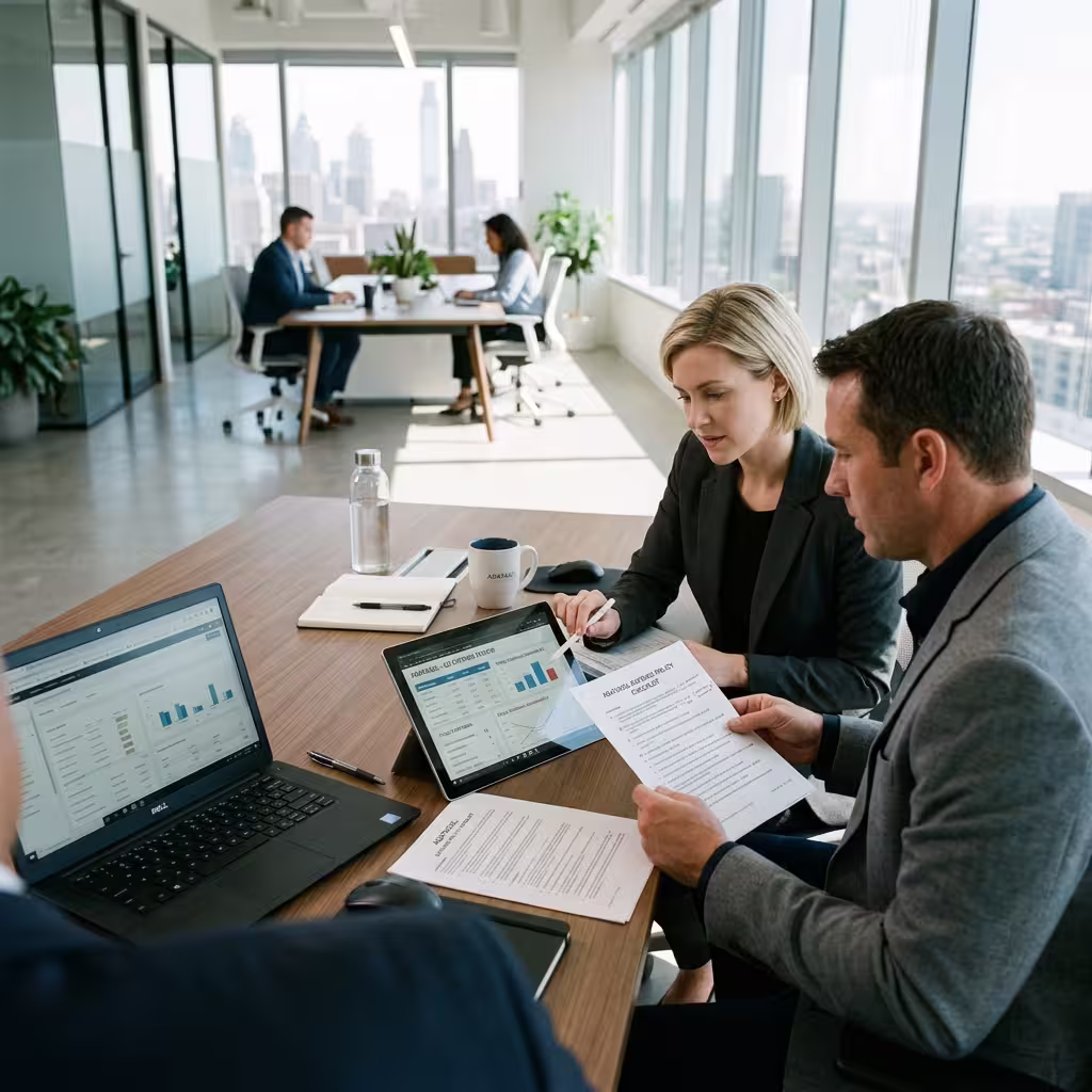 People reviewing policies that can ai expense platforms to regulate the workflow.